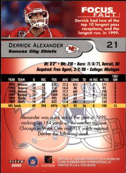 2000 Fleer Focus #21 Derrick Alexander Back