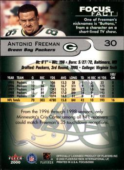 2000 Fleer Focus #30 Antonio Freeman Back