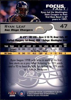 2000 Fleer Focus #47 Ryan Leaf Back