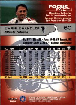 2000 Fleer Focus #60 Chris Chandler Back