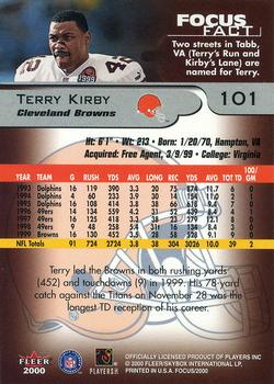 2000 Fleer Focus #101 Terry Kirby Back