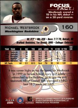 2000 Fleer Focus #160 Michael Westbrook Back