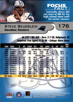 2000 Fleer Focus #176 Steve Beuerlein Back