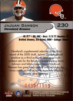 2000 Fleer Focus #230 JaJuan Dawson Back