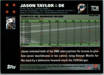 2007 Topps Chrome - Xfractors #TC39 Jason Taylor  Back