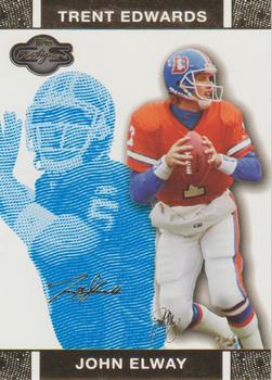 2007 Topps Co-Signers - Changing Faces Gold Blue #38 John Elway / Trent Edwards Front