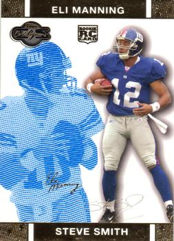2007 Topps Co-Signers - Changing Faces Gold Blue #89 Steve Smith / Eli Manning Front
