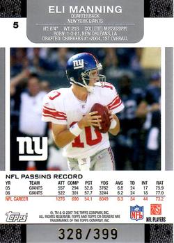 2007 Topps Co-Signers - Changing Faces Gold Red #5 Eli Manning / Peyton Manning Back
