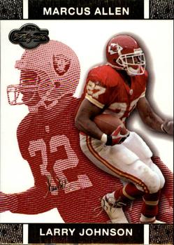 2007 Topps Co-Signers - Changing Faces Gold Red #13 Larry Johnson / Marcus Allen Front