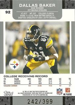 2007 Topps Co-Signers - Changing Faces Gold Red #92 Dallas Baker / Steve Breaston Back