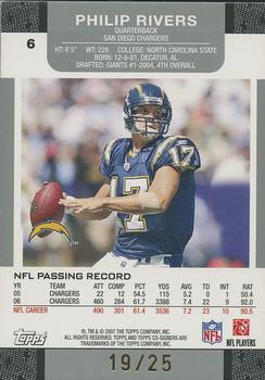 2007 Topps Co-Signers - Changing Faces Hologold Blue #6 Philip Rivers / LaDainian Tomlinson Back