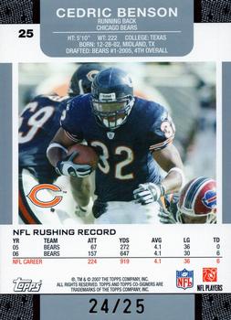 2007 Topps Co-Signers - Changing Faces Hologold Blue #25 Cedric Benson / Vince Young Back
