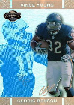 2007 Topps Co-Signers - Changing Faces Hologold Blue #25 Cedric Benson / Vince Young Front