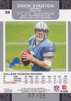 2007 Topps Co-Signers - Changing Faces Hologold Blue #59 Drew Stanton / Calvin Johnson Back