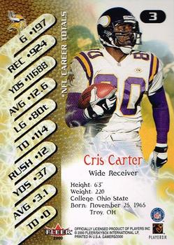 2000 Fleer Gamers #3 Cris Carter Back