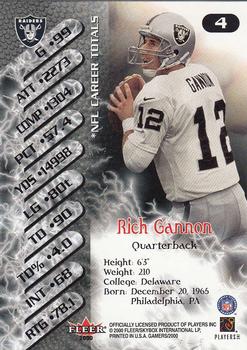 2000 Fleer Gamers #4 Rich Gannon Back