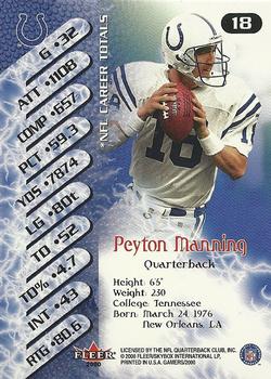 2000 Fleer Gamers #18 Peyton Manning Back