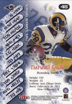 2000 Fleer Gamers #48 Marshall Faulk Back