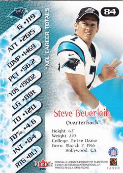 2000 Fleer Gamers #84 Steve Beuerlein Back