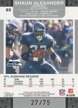 2007 Topps Co-Signers - Changing Faces Holosilver Green #23 Shaun Alexander / Kenny Irons Back