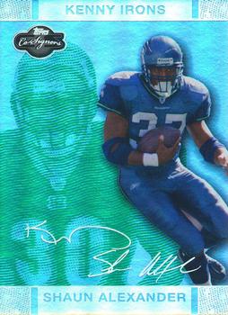 2007 Topps Co-Signers - Changing Faces Holosilver Green #23 Shaun Alexander / Kenny Irons Front