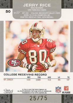 2007 Topps Co-Signers - Changing Faces Holosilver Green #50 Jerry Rice / Frank Gore Back