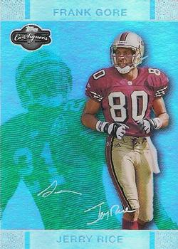 2007 Topps Co-Signers - Changing Faces Holosilver Green #50 Jerry Rice / Frank Gore Front
