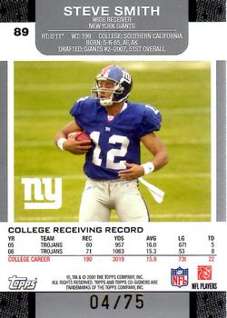 2007 Topps Co-Signers - Changing Faces Holosilver Green #89 Steve Smith / Eli Manning Back