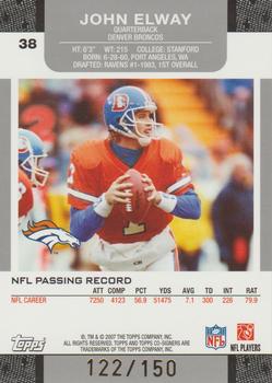 2007 Topps Co-Signers - Changing Faces Holosilver Red #38 John Elway / Trent Edwards Back