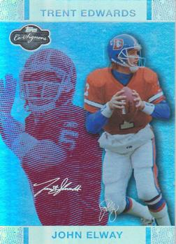 2007 Topps Co-Signers - Changing Faces Holosilver Red #38 John Elway / Trent Edwards Front