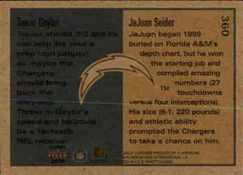 2000 Fleer Tradition Glossy #360 JaJuan Seider / Trevor Gaylor Back