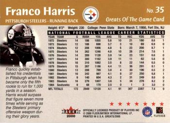 2000 Fleer Greats of the Game #35 Franco Harris Back