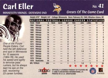 2000 Fleer Greats of the Game #41 Carl Eller Back