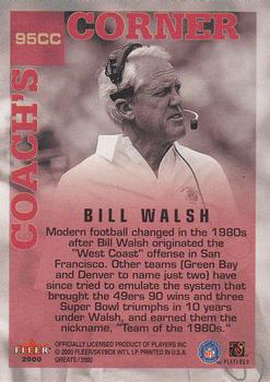 2000 Fleer Greats of the Game #95 Bill Walsh Back
