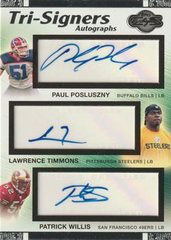2007 Topps Co-Signers - Tri-Signer Autographs #TSA-PTW Paul Posluszny / Lawrence Timmons / Patrick Willis Front