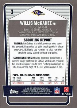 2007 Topps Draft Picks & Prospects - Chrome Black #3 Willis McGahee Back