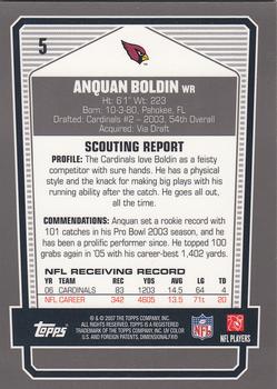 2007 Topps Draft Picks & Prospects - Chrome Black #5 Anquan Boldin Back