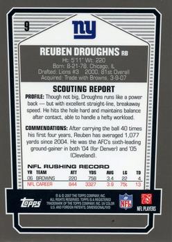 2007 Topps Draft Picks & Prospects - Chrome Black #9 Reuben Droughns Back