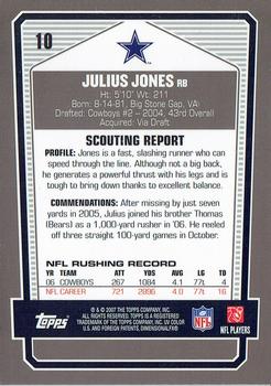 2007 Topps Draft Picks & Prospects - Chrome Black #10 Julius Jones Back