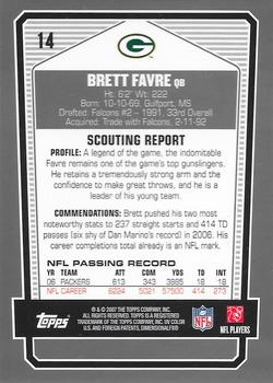 2007 Topps Draft Picks & Prospects - Chrome Black #14 Brett Favre Back