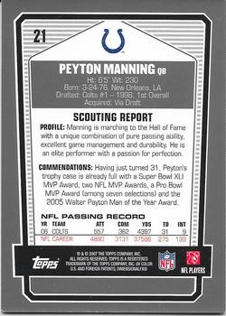 2007 Topps Draft Picks & Prospects - Chrome Black #21 Peyton Manning Back