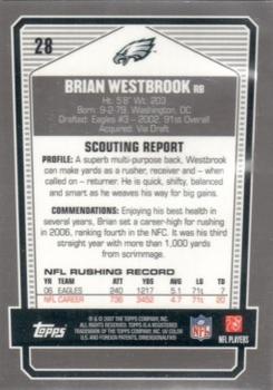 2007 Topps Draft Picks & Prospects - Chrome Black #28 Brian Westbrook Back