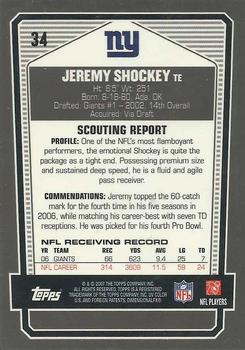 2007 Topps Draft Picks & Prospects - Chrome Black #34 Jeremy Shockey Back