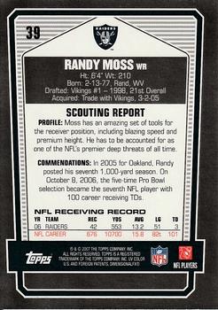 2007 Topps Draft Picks & Prospects - Chrome Black #39 Randy Moss Back