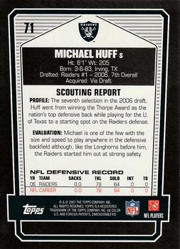 2007 Topps Draft Picks & Prospects - Chrome Black #71 Michael Huff Back