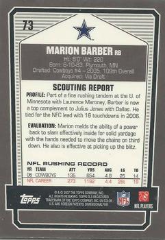 2007 Topps Draft Picks & Prospects - Chrome Black #73 Marion Barber Back