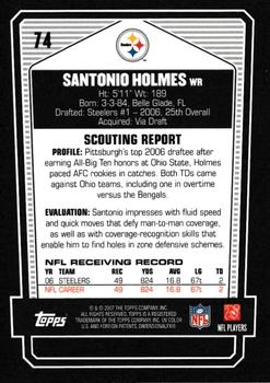 2007 Topps Draft Picks & Prospects - Chrome Black #74 Santonio Holmes Back