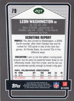 2007 Topps Draft Picks & Prospects - Chrome Black #79 Leon Washington Back