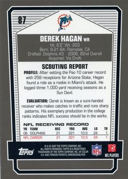 2007 Topps Draft Picks & Prospects - Chrome Black #87 Derek Hagan Back