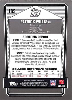2007 Topps Draft Picks & Prospects - Chrome Black #105 Patrick Willis Back